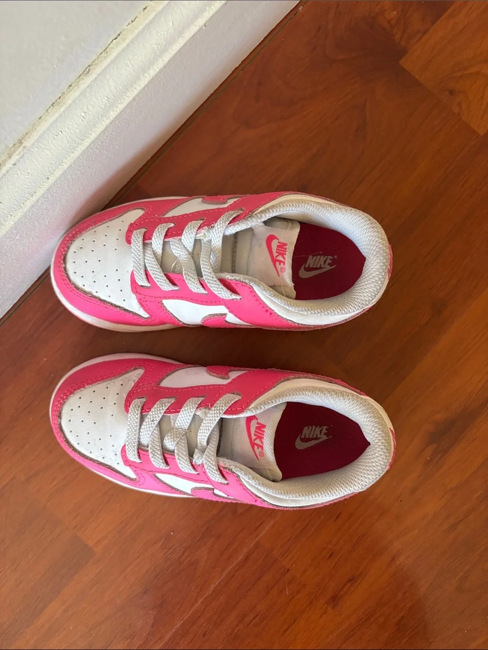 Nike Kids Pink and White Low-Top Sneakers